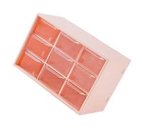 Jeffergarden Organizadores de Escritorio con Nueve Cajones de Rejilla, Organizador de Maquillaje de Plástico con Diseño a Prueba de Polvo, Ideal para Uso Doméstico y de Oficina (Pink)