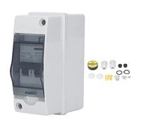 Jeffergarden PA66, 25A 2P DC Disyuntor en Miniatura Interruptor de Desconexión Solar Desconexión del Fotovoltaico Cubierta Transparente IP65 Impermeable, Disyuntor Inteligente para Solar