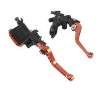 Jeffergarden Palancas del Cilindro Maestro del Embrague del Freno de la Motocicleta Kit de Manillar Ajustable de Aluminio CNC de 7/8 Pulgadas y 22 Mm con Base de Espejo y Depósito para Conductores