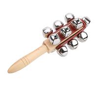 Jeffergarden Palo de Campana de Trineo, Cascabel de Mano de Madera, Juguete de Campanas para Niños, para Fiestas y Diversión Musical