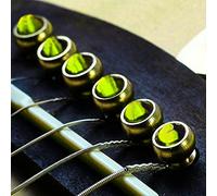 Jeffergarden Pasadores de Puente para Guitarra Acústica, Clavijas de Guitarra de Latón Macizo con Puntos de Cristal, 6 Piezas de Repuesto para Acústica, Reparación de Práctica de Escenario (GREEN)