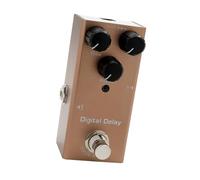 Jeffergarden Pedal de Refuerzo, Micro Overdrive Vintage, Disco y Coro Clásico, Retraso Analógico, Pedal único Ligero con Indicador LED para Guitarra Eléctrica (Café)