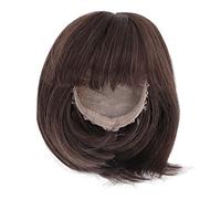Jeffergarden Peluca de Muñeca 1/6, Peluca de Pelo Corto para Muñeca Recta, Pelo Realista con 3 Piezas de Malla Interna para 1/3, 21-24cm (Marron oscuro)