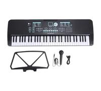 Jeffergarden Piano con Teclado de 61 Teclas, 16 Tonos, 10 Ritmos, 8 Efectos de Sonido, Piano Eléctrico, Altavoz Dual, Función de Grabación, Entrada de Micrófono, Pantalla LED para Adultos y