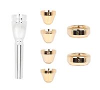Jeffergarden Pista Boquilla de Trompeta 2C 2B 3C 3B 3B Silver BB Trompeta Boquilla de Boquilla con Cabezas de Reemplazo y Tazas para Principiantes Jugadores Profesionales