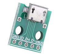 Jeffergarden Placa Adaptadora Micro USB a Dip, Conector Hembra USB de 5 Pines y 2,54 Mm de Paso para Proyectos de Bricolaje