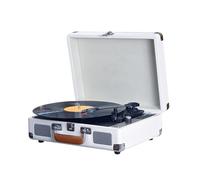 Jeffergarden Player de Discos Retro con Inalámbrico 33 45 78 RPM Tirnable para Reproducción de Cartas SD USB Puerto de de 3.5 Mm de 3.5 Mm (White)
