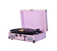 Jeffergarden Player de Discos Retro con Inalámbrico 33 45 78 RPM Tirnable para Reproducción de Cartas SD USB Puerto de de 3.5 Mm de 3.5 Mm (Pink)