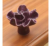 Jeffergarden Pomo de Cerámica para Gabinete, Tirador de Cajón de un Orificio de Aleación de Zinc con Diseño de Flor de Cresta de Gallo, 4 X 4 X 3,6 Cm, Fácil Instalación para Muebles de Armario y