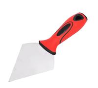 Jeffergarden Rascador de Masilla de 3, 5 Pulgadas, Espátula de Acero Inoxidable Pulido con Espejo, Cabezal Triangular con Mango de Doble Color para Reparación de Paredes