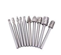 Jeffergarden Rebabas de Acero de Alta Velocidad Juego de Herramientas para Tallar Carpintería 10 Piezas Lima Rotativa de Vástago Redondo de 3 Mm para Moldear Madera y Plástico Ranurar Eliminación de