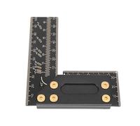 Jeffergarden Regla de Marcado Multiángulo de 100 Mm, Herramienta de Marcado y Diseño de 90 Grados con Orificios Redondos de 0,8 Mm y Escalas Transparentes para Construcción de Ingeniería de