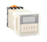 Jeffergarden Relé de Tiempo Pantalla Digital Doble Control Completamente Automático Temporizador de Retardo Interruptor LCD 0.1s-99h 5a 250vac Dh48s-2z 220v Dual 0.01s a 99h Base de Enchufe