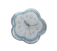 Jeffergarden Reloj de Alarma con Forma de Flor Despertador de Dormitorio Silencioso y Pequeño con Alarma Fuerte y Configuración de Un Toque para Niños y Adultos (Blue)