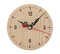 Jeffergarden Reloj de Escritorio Redondo de Madera, Reloj Analógico de Mesa Vintage para Sala de Estar, Oficina, Decoración del Hogar, Decoración de Estantería (Diámetro 12 cm/4,7 Pulgadas)