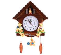 Jeffergarden Reloj de Pared de Madera, Reloj de Cuco, Relojes de Cuco para Niños, Artesanía, Reloj de Casa de árbol de Cuco Vintage, Decoración con Lindos Juguetes para Dormitorio, Niños