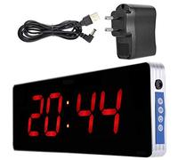 Jeffergarden Reloj Digital de Pared Grande con Temperatura y Calendario para Sala de Estar 110-240V (36 * 13 * 3cm-Hora + Minuto)