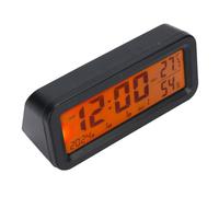 Jeffergarden Reloj para Salpicadero de Coche, Monitor de Temperatura y Humedad con Calendario Digital con Energía Solar para Camiones, Diseño Compacto de ABS con Carga Tipo C