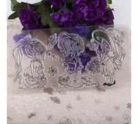 Jeffergarden Sellos Transparentes de Silicona, Sellos de Goma de Niñas de Dibujos Animados para álbumes de Recortes con Tamaño de 6,57 X 3,54 Pulgadas, Suaves y Texturizados para Tarjetas de