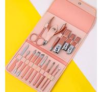 Jeffergarden Set de Manicura, Kit de Uñas de Acero Inoxidable con Estuche de Viaje, Herramientas de Aseo Profesional para el Cuidado de Manos y Pies, Opciones de 12 o 16 Piezas (Oro rosa #-2)