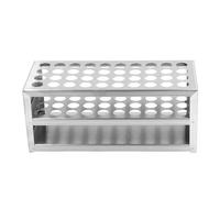 Jeffergarden Soporte de Estante de Tubo de Ensayo de Acero Inoxidable para Laboratorio y Estudio Duradero 304 Tubo de Acero Organizador con Pulido (14 mm 40 hoyos)