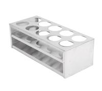 Jeffergarden Soporte de Estante de Tubo de Ensayo de Acero Inoxidable para Laboratorio y Estudio Duradero 304 Tubo de Acero Organizador con Pulido (40 mm 10 agujeros)