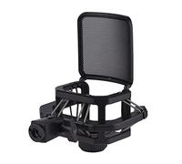 Jeffergarden Soporte de Soporte de Micrófono de Plástico para el Filtro de Metal de Montaje de Choque Micrófono con el Adaptador de Tornillo Universal para los Juegos de Podcast en Línea (BLACK)