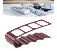 Jeffergarden Soporte para Control Remoto, Plástico con 4 Compartimentos, Elegante Organizador para Control Remoto de TV y Accesorios, Uso en el Hogar y la Oficina (Café)