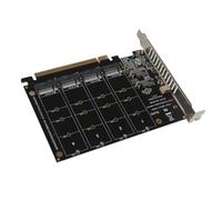 Jeffergarden Tarjeta de Expansión PCIe, Tarjeta Adaptadora SSD NVMe M.2 de 4 Ranuras, PCIe 3.0 4.0 32 Gbps con Indicadores LED, Transferencia de Datos de Actualización de Almacenamiento para (ph44)