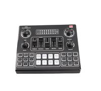 Jeffergarden Tarjeta de Sonido en Vivo Multifuncional, Kit de Micrófono Inteligente, Soporte de Micrófono Dual, Efectos de Sonido Personalizables para Transmisión y Grabación en Vivo (Negro y Oro)