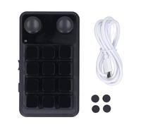 Jeffergarden Teclado Macro Programable de 12 Teclas con Luz RGB y Perillas Dobles Teclado Azul con una Sola Mano para Más Escenarios