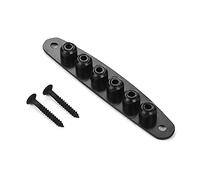 Jeffergarden Telecaster String Ferrules Piezas de Guitarra Eléctrica Puente de Metal, Cuerda a Través del Cuerpo, Placa de Casquillo con Accesorios de Guitarra para Reemplazo de, Negro/plata, 100%