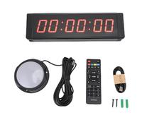 Jeffergarden Temporizador de Gimnasio con Evento de Reloj de Carrera LED con Control Remoto de Stopwatch 1.5in 6 Dígitos Red Display Countdown Count Up 12/24 Hour