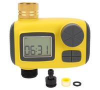 Jeffergarden Temporizador de Riego de Entrada de Latón Giratorio de 360 Grados, de Riego Programable con Retardo de Lluvia y Pantalla LCD Grande para Césped y Jardín