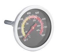 Jeffergarden Termómetro para Barbacoa de Acero Inoxidable Medidor de Temperatura para Parrilla con Esfera de Vidrio Templado 50 a 800 F Rosca M10 Cara de 2,4 Pulgadas para Asar a la Parrilla Fumar