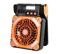 Jeffergarden Ventilador de Energía Solar, Ventilador Solar Baja Intoxicación 4 Velocidad de Motor sin Escobillas Ajustable para Pesca (ORANGE)