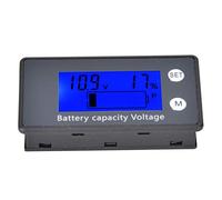 Jeffergarden Voltímetro Digital LCD, Medidor de Voltaje Portátil, Mide el Voltaje de la Batería CC 10-100 V con Pantalla LCD para Uso Industrial y de Laboratorio ((10-100V) azul + alarma +