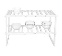 Jeffergarden Zapatero de Acero Inoxidable, Organizador de Almacenamiento Ajustable de 2 Niveles, 38-70cm, Soporte Versátil para Cocina y Baño