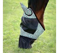 Jeffers Expression - Máscara antimoscas con orejas y nariz, guepardo de fiesta, caballo de tamaño completo, protección UV, máscara ligera y transpirable para caballos, viajes, equipo de verano