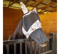 Jeffers Expression - Máscara antimoscas con orejas y nariz, jardín de rosas, caballo de tamaño completo, protección UV, máscara ligera y transpirable para caballos, viajes, equipo de verano, enfriador