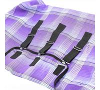 Jeffers Romper Stomper - Sábana de malla duradera para caballos con cuello desmontable, 69 pulgadas, malla de textileno transpirable y resistente, protección UV e insectos, alfombra de verano, morado