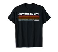Jefferson City Missouri Vintage Retro Rayas Diseño Camiseta