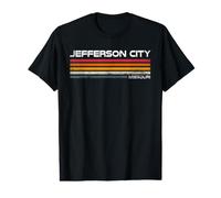 Jefferson City Missouri Vintage Retro Rayas Diseño Camiseta gráfica económica