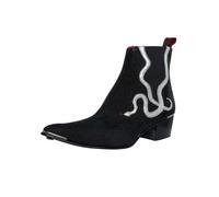 Jeffery West de los hombres Botas Chelsea con efecto serpiente, Negro