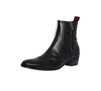 Jeffery West de los hombres Botas Chelsea de cuero Carlito, Negro
