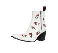 Jeffery West de los hombres Botas Chelsea de piel con efecto ojo, Blanco
