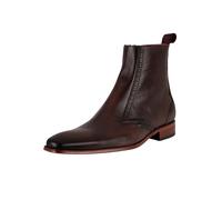Jeffery West de los hombres Botines Chelsea de piel con cremallera, marrón