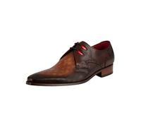 Jeffery West de los hombres Zapatos de cuero vintage, marrón