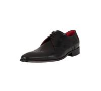 Jeffery West de los hombres Zapatos Derby Brogue de cuero, Negro