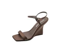 jeffrey campbell Zapatos de mujer Kassandra Brown Satin Tacón 10 PE26, marrón, 40 EU